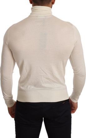 Dolce & Gabbana Mens Cashmere Turtleneck Cream Silk