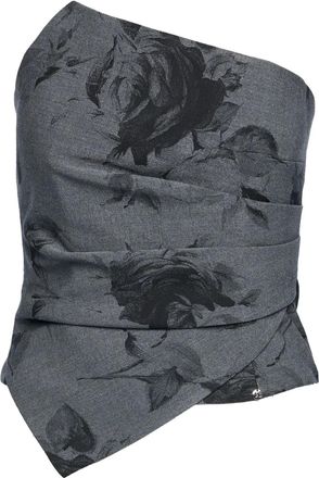 Nissa Top met bloemenprint - Grijs