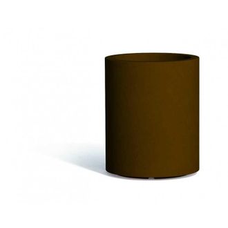 Monacis Jarr&oacute;n Cil&iacute;ndrico Moderno De &Oslash;40 H50 En Pol&iacute;mero Marr&oacute;n Resistente Para Interiores Y Exteriores - Hecho En Italia - Monacis