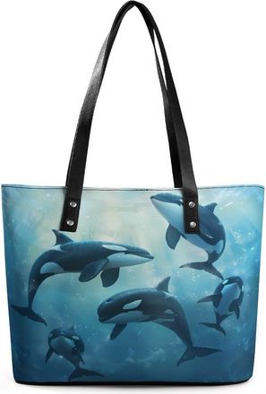 Generic Orca Killer Whale Tote Bags for Women Cute Shoulder Purses Handbags