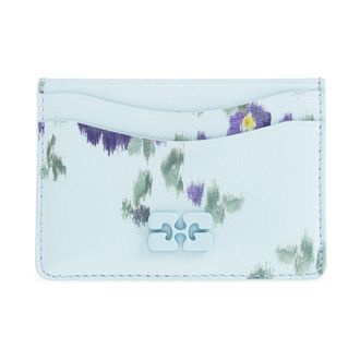 Ganni Wallets & Cardholders, female, Blue, Size: ONE SIZE Floral Motif Card Holder