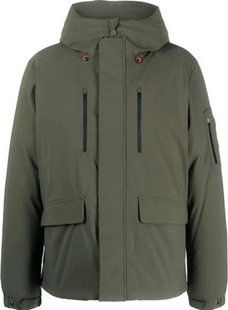 Save The Duck Groene gewatteerde jas met capuchon - Heren - Winterjassen - Groen - 3XL - Nylon - Jassen