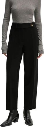 &Aacute;eron Straight Broeken - Dames - Straight fit broeken - Zwart - S - Polyester - Broeken