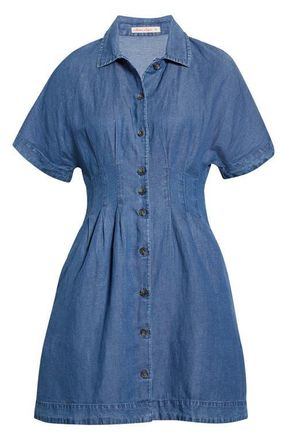 Marine Layer Arden Mini Shirtdress in Medium Wash at Nordstrom, Size X-Small