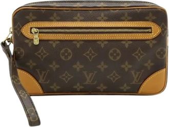 Louis Vuitton Pre-owned Clutches, male, Brown, Size: ONE SIZE Pre-owned Marly Dragonne Monogram Clutch Bag