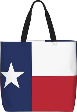 Generic Women Handbag State Texas Flag Ladies Shopping Shoulder Bag Reusable Fashion Beach Travel Bags, For Daily, Wedding, Work, School, Graduation