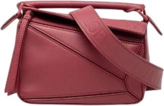 Loewe Pre-owned Puzzle Mini Leather 2way Bag - Dames - Vintage Schoudertas - Roze - ONE Size - Leer - Vintage