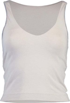 Brunello Cucinelli Off White Stretch Tank Top, Size X-Small
