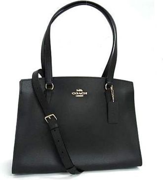 Coach Black Leather Handbag Shoulder Bag Tote Bag (Pre-Owned)