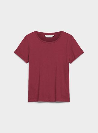 Contemporaine Womens Cuffed-sleeve organic cotton T-shirt