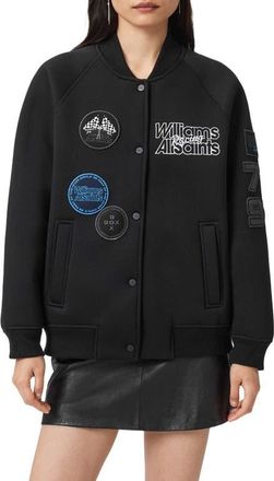 AllSaints Nico Cotton Blend Bomber Jacket in Black at Nordstrom, Size X-Small