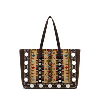Valentino Garavani Multicolor Fabric And Suede Large NellcaTe Shopping Bag
