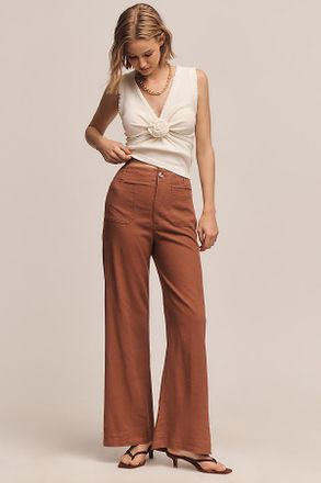 Maeve The Colette Beachy Linen Full-Length Wide-Leg Pants by Maeve