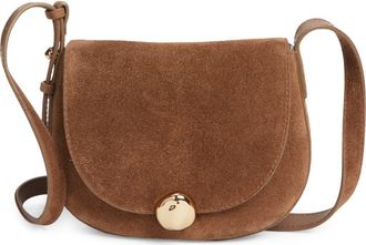 Madewell The Dakota Suede Saddle Crossbody Bag in Light Umber at Nordstrom