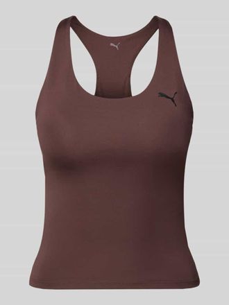 Puma Slim Fit Top mit integriertem Bustier in Dunkelbraun, Gr&ouml;&szlig;e XL