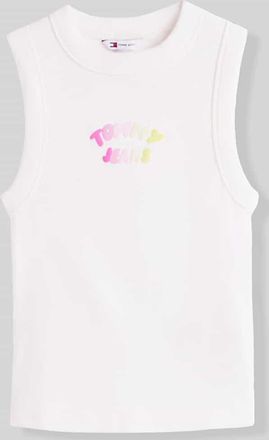 Tommy Jeans Slim Fit Top aus Baumwoll-Mix in Weiss, Gr&ouml;&szlig;e XL