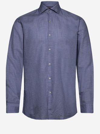 HUGO BOSS Hemd aus Baumwolle und Leinen