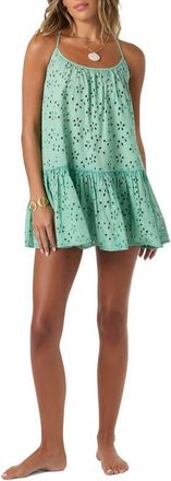 O'Neill Kylee Cotton Eyelet Cover-Up Minidress in Green at Nordstrom, Size Xx-Large