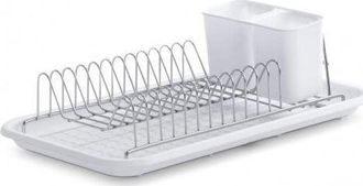 ZELLER Escurridor De Platos Moderno En Metal Cromado 44x24 Cm