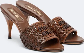 Miu Miu Woven leather mules