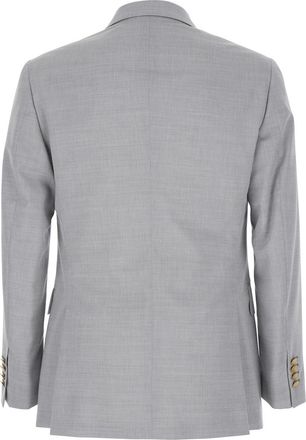 Reveres 1949 Mens Grey Double-Breasted Jacket With Peak Lapels Virgin Wool Blazers