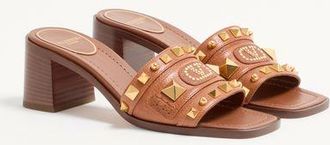 Valentino Garavani Sandalo Slide Plaster Caster In Bufalo 60Mm Donna TABACCO 36.5