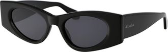Alaia Womens Sunglasses Aa0075s Black Acetate Black-Black-Smoke Black/black/smoke