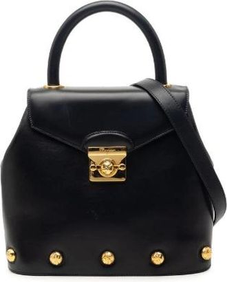 Ferragamo Pre-owned Handbags, female, Black, Size: ONE SIZE Pre-owned Leather 2way Bag