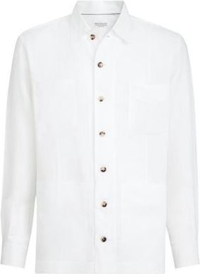 Brunello Cucinelli Linen guayabera in White at Nordstrom, Size Xxx-Large Eu