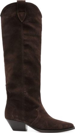 Isabel Marant 40mm Denvee Boots - Womens - Rubber/Calf Leather/Calf Suede