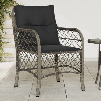 vidaXL Vidaxl - Sillones De Jard&iacute;n Con Cojines 2 Uds Rat&aacute;n Sint&eacute;tico Gris