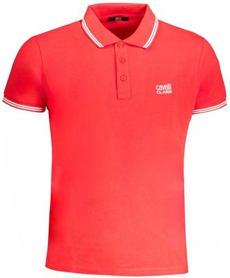 Cavalli Mens Polo Shirt - Red Cotton - Size X-Large