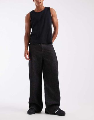 Cotton On Jeans super ampi neri-Nero