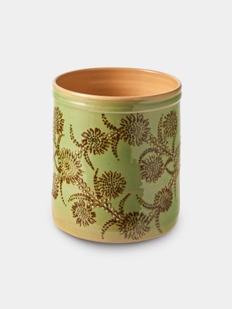 Poterie d'&Eacute;vires Flowers Hand-Painted Ceramic Utensil Pot