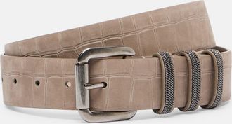 Brunello Cucinelli Cintura Monili in suede