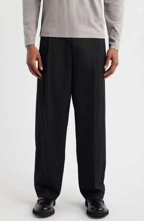 Obey Otis Pleated Twill Pants in Black at Nordstrom, Size 36