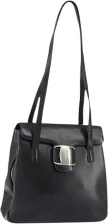 Ferragamo Pre-owned Schoudertas - Dames - Vintage Schoudertas - Zwart - ONE Size - Leer - Vintage