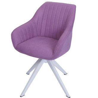 Hhg Nunca Usado] Silla De Comedor Hhg 786, Silla De Cocina Silla Con Reposabrazos, Giratoria Tela/textil, Violeta