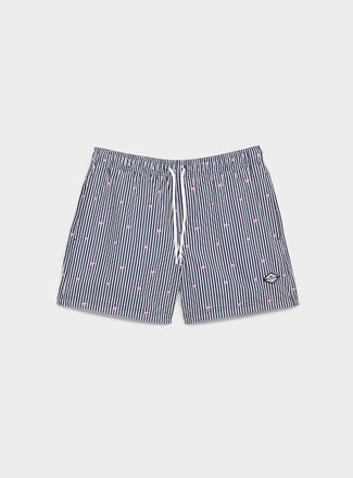 Jack & Jones Mens Mini pattern and twin-stripe swim trunk