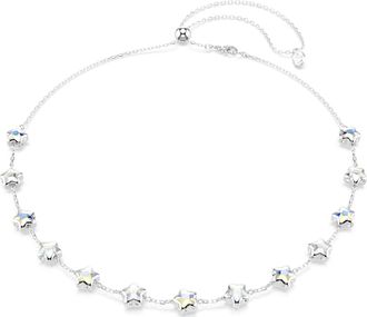 Swarovski Chroma Mixed Cuts, Star, White, Rhodium Plated Necklace