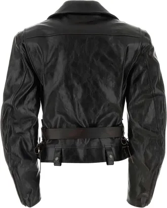 Saint Laurent Womens Petit Blouson Jacket Black Calf