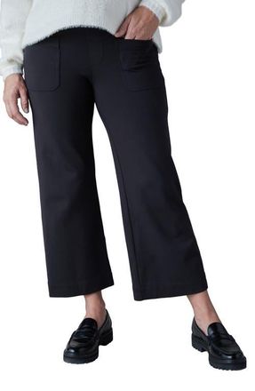Ingrid & Isabel Crop Wide Leg Maternity Pants in Black Onyx at Nordstrom, Size X-Large