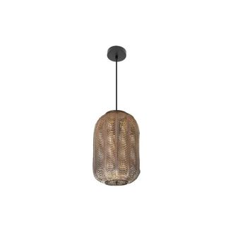 Fabrilamp Fabrilamp - L&aacute;mpara De Techo Colgante Trikala Negro/cuero Envejecido 26d