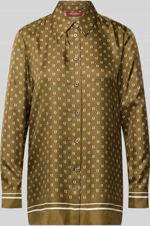 Max Mara Regular Fit Hemdbluse aus reiner Seide Modell TENUTA in Khaki, Gr&ouml;&szlig;e 34