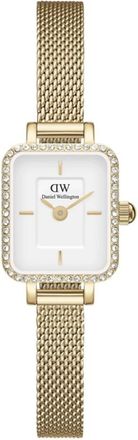 Daniel Wellington Accessoires, Dames, Geel, ONE Size, Elegante Gouden Quadro Mini Dameshorloge