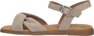 Unisa Cambel Flat Sandalen - Dames - Sandalen - Beige - 38 EU - Leer - Schoenen