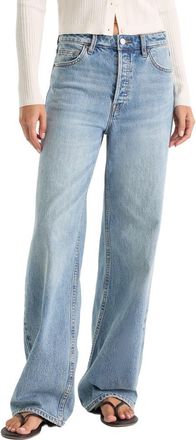 Good American High Waist Wide Leg Jeans in Indigo1242 at Nordstrom, Size 20W