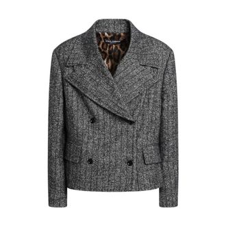 Dolce & Gabbana Blazers, female, Gray, Size: XS Grey Double-Breasted Coat