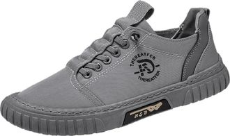 Generic Mens Casual Canvas Shoes, Walking Shoe Lace Up Sports Shoes Flat Bottom Outdoor Shoe Breathable Trekking Sneakers Retro Fashion Casual Trainers Hard W