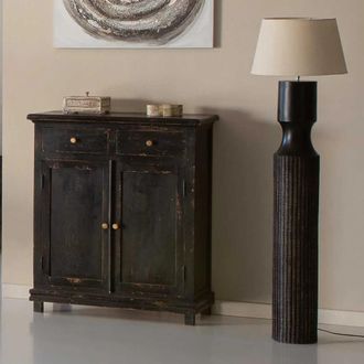 Wanderlust Deco Recibidor de madera artesanal 2 puertas y 2 cajones 85 x 40 x 100h cm